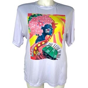 WASHINGTON DC LOVE T-Shirt Size: Large White Floral Peace Powerful Graphic Love